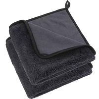 Chiffon de nettoyage et de séchage pour vitres de voiture en microfibre sans bords, serviette douce en tissu tricoté pour le detailing automobile