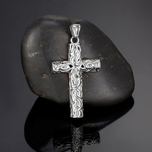 Celtic Pattern <b>Cross</b> Pendant Stainless Steel Two Tone <b>Men's</b> Necklace 60cm Everyday Wear - Product Image 3