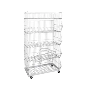 Multi-layer Supermarket Metal Promotion Bread Cage With Wire Basket