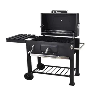 Steel Barbecue Grill Charcoal Barbecue Smoker Trolley Barbecue Grill Outdoor BBQ Grills Outdoor