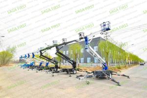 เครื่องยกแมงมุมแบบดึงหลังบูมลิฟต์สำหรับรถพ่วง14ม. 18ม. 20ม. 200กก. 300กก. รถยกของบูมลิฟต์ยกแมงมุมสีดำสีเขียว - Product Image 5