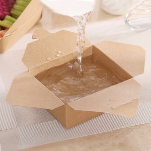Boîtes d'emballage en papier kraft jetables pour la vente en gros, contenants alimentaires à emporter, boîtes à lunch pour la restauration rapide avec couvercle pliable - Product Image 2