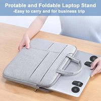 Support pliable adhésif convivial pour ordinateur portable, rehausseur ergonomique à double hauteur pour ordinateur portable, téléphone, tablette et clavier