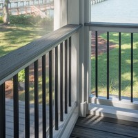 Balustrades en alliage d'aluminium thermolaqué de qualité supérieure, rampes de terrasse en verre, escaliers sur mesure, rampes de balcon, résistantes à la rouille et à l'eau