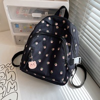 Ransel Siswa Sekolah Dasar Mini Gaya Jepang Korea Motif Bunga Tahan Air Nilon Tahan Lama Tas Travel Baru 2024