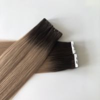 100% cheveux humains Remy brut Double dessiné Invisible vierge ruban dans les cheveux humains en gros russe ruban dans les Extensions de cheveux