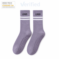 Chaussettes de yoga en tricot respirant de haute qualité pour l'automne, fitness, danse, rayées, antidérapantes, en silicone et coton, pour femmes, chaussettes de Pilates