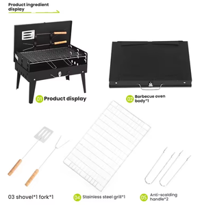 Portable Metal <b>Charcoal</b> Grill Outdoor <b>Bbq</b> Grill <b>for</b> Camping Picnics Travel Hiking Backyard Small Foldable Barbecue Grill - Product Image 5