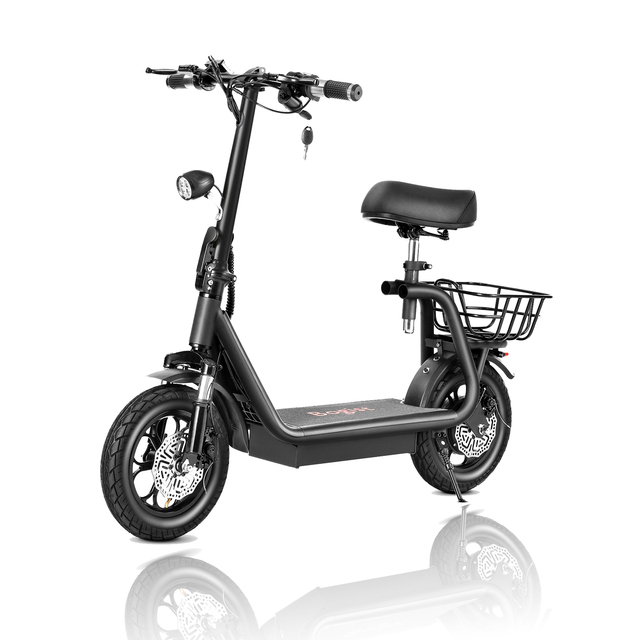 EU USA Stock HEZZO 48V 10AH 12" Off-road Tires Escooter 500W Motor Folding Electric Scooter with Seat for Kid Adult