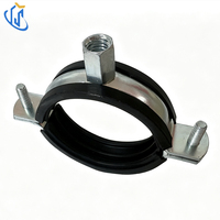 Collier de serrage pour tuyau en acier inoxydable UTT61 avec option de revêtement en caoutchouc, support de tuyau anti-vibration pour projets de canalisations d'eau intérieures
