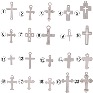 Colgantes de Cruz de crucifijo de Jesús rellenos de oro de 14K <span class=keywords><strong>DIY</strong></span>, joyería cristiana hecha a mano, artesanía de acero inoxidable, abalorios de corte de corazón cruzado - Product Image 2