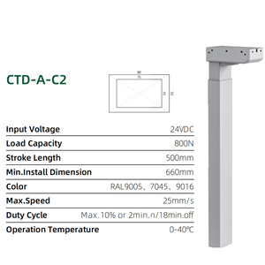 Columna de Elevación Eléctrica de 2 Etapas para <span class=keywords><strong>Patas</strong></span> de Escritorio Ajustables en Altura, Pata de Escritorio Telescópica Cuadrada Motorizada de Alta Resistencia - Product Image 4