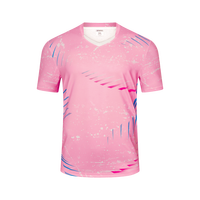 Jersey Badminton Custom Speckle Dash Print Cepat Kering Anti Tembus Pandang Bahan Bernapas untuk Latihan Klub Tim Logo Custom MOQ Kecil