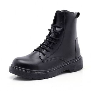 Botas de Cuero de Moda para Mujer, Botas Impermeables y Cálidas, Botas de Tobillo para Hombre, Zapatos de Estilo Británico - Product Image 3