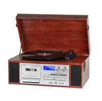 Lecteur de disques vinyles rétro 2026 en gros avec radio AM/FM portable, USB, lecteur CD et haut-parleurs stéréo tout-en-un