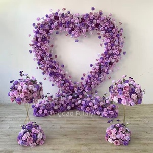 Proposta fatta a mano decorazione cuore rosa fiore arco decorazione a forma di cuore fiori sfondo matrimonio arco floreale per san valentino - Product Image 6