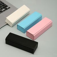 Boîte à lunettes carrée rigide résistante à la pression, personnalisable avec logo, pour hommes et femmes, en cuir PU coloré