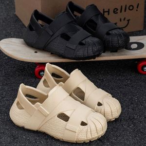 Sabots plats d'été pour hommes à semelle épaisse, confortables, grande taille, à bout fermé, antidérapants, pour l'extérieur, la conduite et la plage - Product Image 2