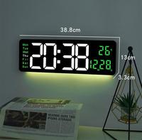 YIZHI Horloge murale numérique avec affichage LED miroir et minuterie de luminosité réglable pour la décoration intérieure et le bureau