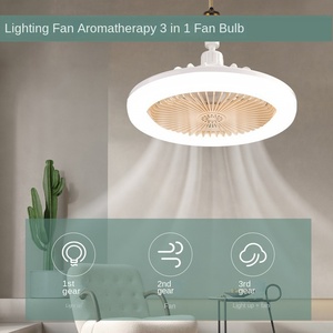 Intelligent 30W 3000-6500K LED Ceiling Fan with Dimming & Color Adjustment E27 B22 Newly Designed ABS <b>Lamp</b> Body Remote Control - Product Image 3