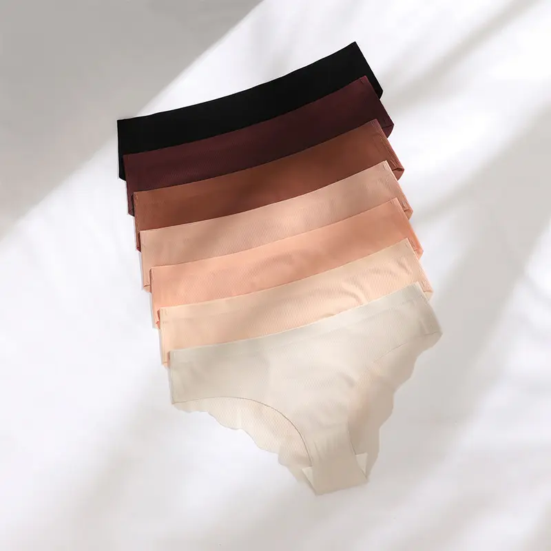 Customized Ladies Sexy Ice Silk Low Waist Seamless Female Women Cloud Underwear Briefs Panties Underpants