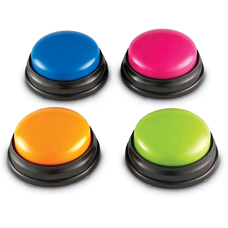 Кнопка звукозаписи голоса для детей, Интерактивная игрушка, кнопки ответа, оранжевый + розовый + синий + зеленый