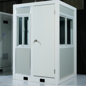 Cabine de sécurité métallique sécurisée, élégante et portable, kiosque temporaire, petite caserne de garde extérieure - Product Image 1