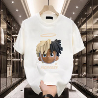 T-shirt décontracté pour homme 100% coton respirant et écologique, poids du tissu 230g, manches courtes, imprimé par transfert thermique, motif de dessin animé