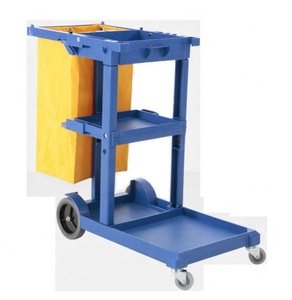 Chariot en plastique de nettoyage de concierge avec <span class=keywords><strong>4</strong></span> <span class=keywords><strong>roues</strong></span> pour le marché d'hôpital d'hôtel - Product Image 3