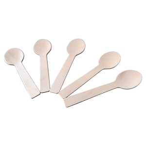 Thìa dùng một lần kem nhỏ thìa gỗ 100mm Kích thước nhỏ cắm trại Thìa tráng miệng - Product Image 3