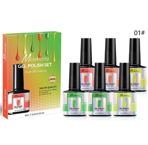 Juego de Esmaltes de Uñas de Fototerapia de 6 Colores en Oferta, Serie Transparente de Larga Duración, Colores Populares de Temporada - Product Image 1