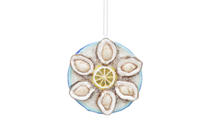 Adornos Navideños de Vidrio Hechos a Mano con Temática de Comida Realista |   Plato de Ostras, Filete de T-bone, Pollo Asado, Lata de <span class=keywords><strong>Sardinas</strong></span> |   Vacaciones - Product Image 3