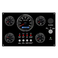 Tableau de bord multifonctionnel noir 5 jauges pour moteur diesel, idéal pour bateaux et yachts