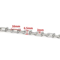 Cadena de Acero Inoxidable en Forma de U, Chapada en Oro de 18K, Duradera, con Nudo Dorado, para Fabricación de Joyería, Accesorios para Bolsos y Bolsas de Mascotas