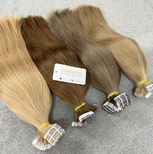 Bande vierge de qualité supérieure dans les extensions de cheveux 100% cheveux humains Double dessiné Extensions de cheveux humains naturel ondulé droit - Product Image 1