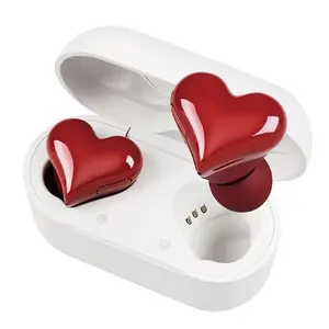 Cuffie Trending a forma di cuore senza fili nel rumore dell'orecchio cancellando Mini auricolari ragazze amano cuore auricolari senza fili