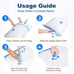 Sacs de Compression <span class=keywords><strong>sous</strong></span> <span class=keywords><strong>vide</strong></span> haut de gamme à usages multiples avec sacs à <span class=keywords><strong>vide</strong></span> à pompe <span class=keywords><strong>pour</strong></span> le stockage des tissus - Product Image 6