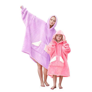 Ujoy Gift OEM Factory Oversized <strong>Hoodie</strong> Blanket Soft Warm Unisex Pocket Customized Wearable Sherpa Blanket - Product Image 1