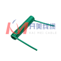 Cable Plano Espiral para Camiones y Remolques KMcable TC-011 de 7 Núcleos, Cobre Libre de Oxígeno, PVC/PE, Verde, 450-750V
