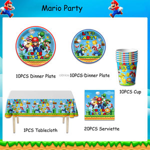 Bonitos Artículos de Mesa de Cumpleaños de Dibujos Animados de <span class=keywords><strong>Mario</strong></span>, Vajilla Desechable para Fiesta de Cumpleaños Infantil, Accesorios de Escena, Juguetes, Lindas Servilletas de Papel, Vasos y Platos - Product Image 3