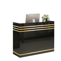 Comptoirs de réception modernes en MDF avec logo personnalisé, petite taille, éclairage LED, couleur personnalisée pour salon de beauté, usage commercial