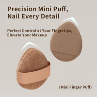 Xunfuji Poudre Compacte Chocolatée Effet Biscuit, Mini Houppette Floquée Lavable Format Doigt, Lot de 6 Correcteurs de Maquillage