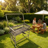 Gril rotatif à double panier en acier inoxydable 304 Source Factory, barbecue à rotation à 180 degrés, barbecue commercial robuste