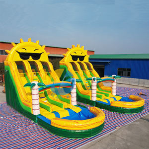 Tobogán Acuático Inflable Comercial de Doble Carril para Niños y Adultos con Piscina, Castillo Hinchable y Soplador a Precio Económico - Product Image 4