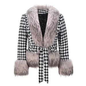 Пальто с мехом для женщин, модные с капюшоном 2022 высокая имитация пузырь Меховая куртка зимняя куртка женская плюс размер