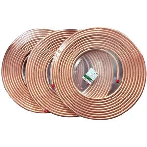 Custom Size Copper Pipe 15mm 1/2'' 1/4'' 3/8" Inch Insulated Pancake Coil Copper Tube For Air Conditioner And Refrigerator