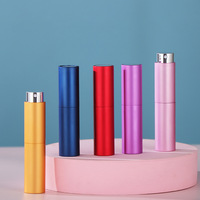 Atomiseur en aluminium rotatif rechargeable de 8 ml, 10 ml, 15 ml, 20 ml, flacon de parfum rechargeable rond en aluminium