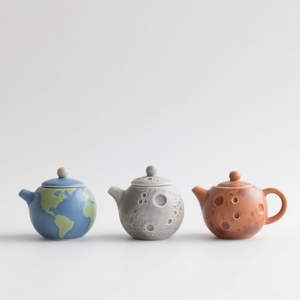 Ensemble de 3 bougeoirs en céramique Planètes, support de bougie conique Lune Terre Mars, décoration de bureau sur le thème de l'espace, 3,1x3,1x2,8 pouces - Product Image 3