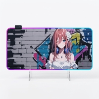 Tapis de souris de jeu Esports avec éclairage LED RGB, bords cousus, design FPS, caoutchouc naturel, protection contre les radiations