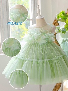 Vestido de Princesa Elegante y de Lujo para Niñas, Diseño MQATZ ODM, Venta Caliente, Primavera, Largo hasta la Rodilla, Satén Resistente para Niñas - Product Image 6